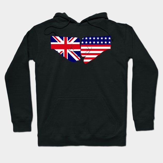 UK & USA Fist Bump Patriot Flag Series Hoodie by Village Values